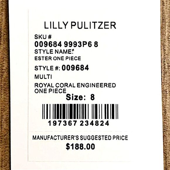 Lilly Pulitzer Ester One Piece Swimsuit in "Multi/Royal Coral" NWT - Size 8 - Picture 8 of 9